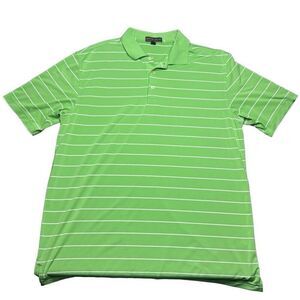 Peter Millar Summer Comfort Green Striped Polo Shirt Mens L Inverness Golf Club